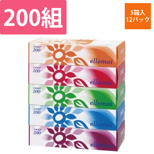 エルモア　ティシュー　200組(5箱入)×12画像