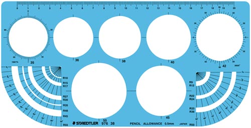 テンプレート　円・円周定規画像