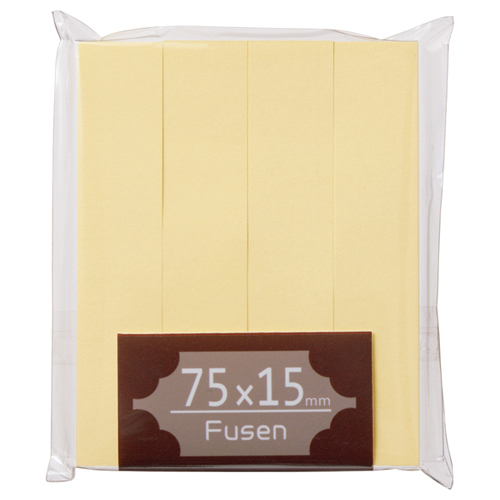 ふせん 75×15mm ｸﾘｰﾑ 1ﾊﾟｯｸ(4冊)画像