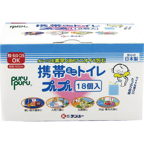 携帯ﾐﾆﾄｲﾚ ﾌﾟﾙﾌﾟﾙ 1ﾊﾟｯｸ(18個)