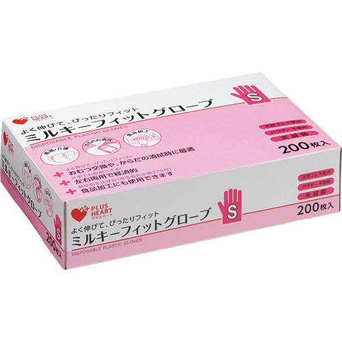 ミルキーフィットグローブ　透明　S　1箱(200枚)画像