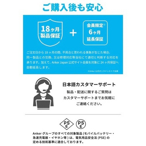 ANKER USB-C & USB-A ケーブル Flow 1.8m ミッドナイトブラック 1本 ケーブルの先端が見える状態で、黒色のシンプルなデザインが強調されている。