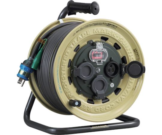 屋外用 サンタイガーレインボーリール 単相100V 50m アース・ブレーカー付