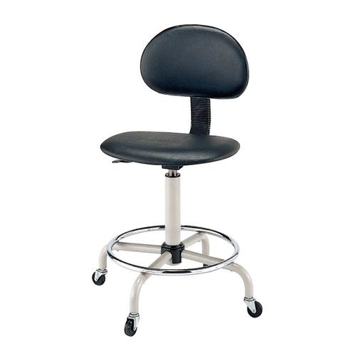 作業用ワークチェアー（キャスター・背もたれ付）　Ｃ３Ｃ－ＢＫＮ