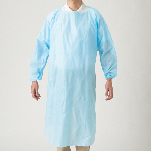 ﾎﾟﾘｴﾁ袖付ｴﾌﾟﾛﾝ ﾌﾘｰｻｲｽﾞ ﾌﾞﾙｰ 1ｾｯﾄ(200枚:10枚x20箱)画像