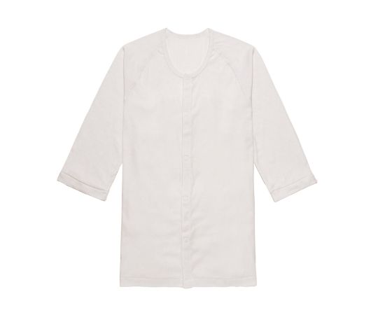 らくらく前開きワンタッチ肌着　紳士用（七分袖）　ホワイト　L