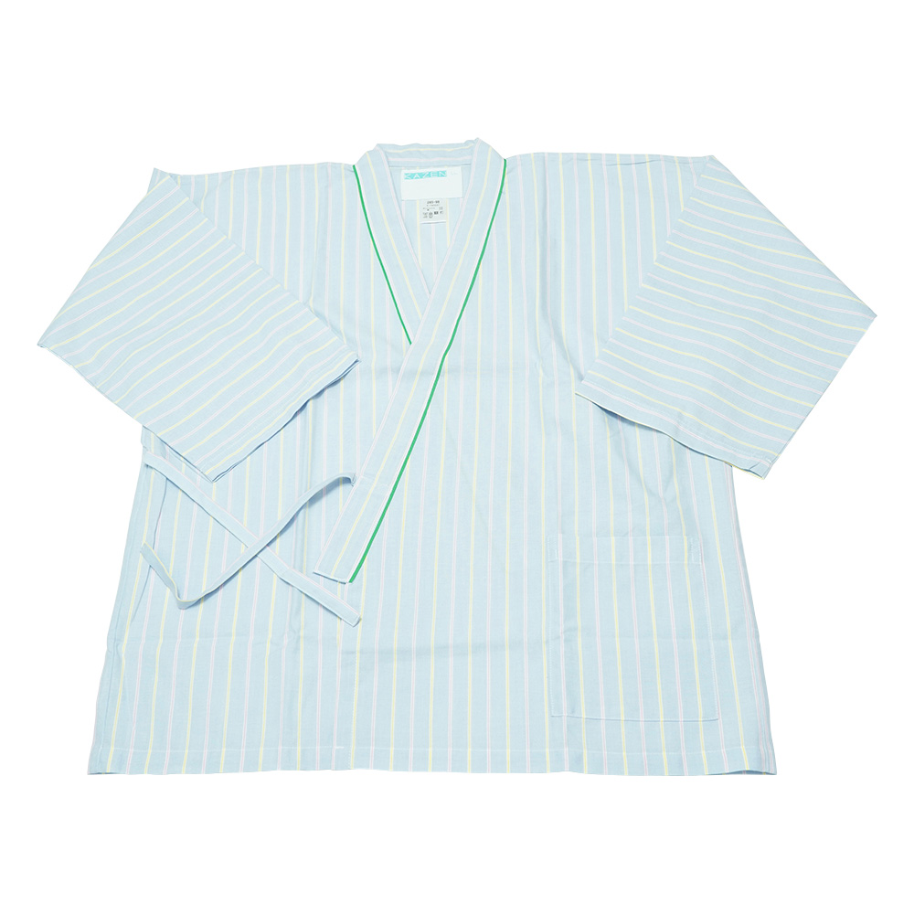 患者衣（上衣・男女兼用）　ブルー×グリーン　LL画像