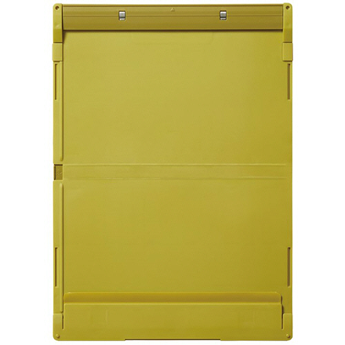 半分に折りたためるｸﾘｯﾌﾟﾎﾞｰﾄﾞ ｺﾝﾊﾟｯｸﾎﾞｰﾄﾞ A4ﾀﾃ 黄 1枚画像