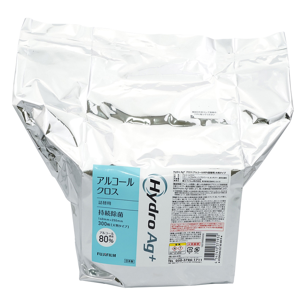 Hydro　Ag+　アルコールクロス（高濃度タイプ）　詰替用クロス　300枚入画像