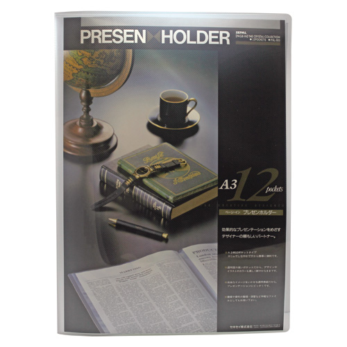 ﾍﾟｰｼﾞｲﾝ ﾌﾟﾚｾﾞﾝﾎﾙﾀﾞｰ A3ﾀﾃ 12ﾎﾟｹｯﾄ ｸﾘｱ 1ｾｯﾄ(20冊)画像