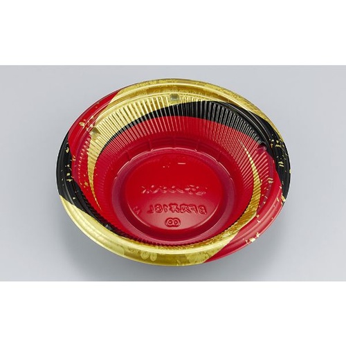 シーピー化成 どんぶり容器 BF丸丼18L 月丸赤 本体画像