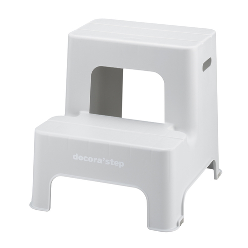 デコラステップ2段 ステップ 踏み台 ライトグレー画像