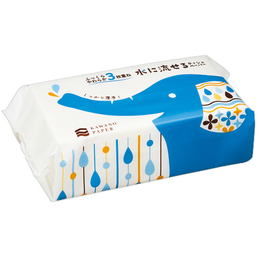 ふっくらやわらか3枚重ね流せるｿﾌﾄﾊﾟｯｸﾃｨｼｭ 100組 1ﾊﾟｯｸ画像