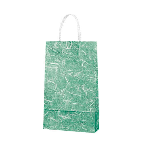 手提げ紙袋（雲竜　緑・口折丸紐・幅210×マチ80×高さ350mm）画像