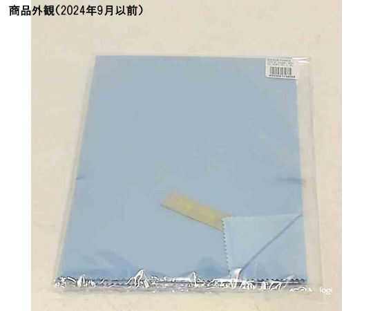 抗菌　業務用メガネ拭き　（ループ付き）　ライトブルー ループ付きでライトブルーのメガネ拭きが並んでいる様子