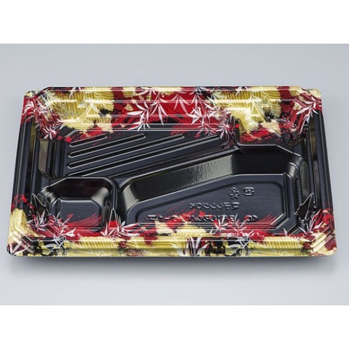 シーピー化成 弁当容器 BFNアルバ10-1平 みお赤 本体 発泡画像