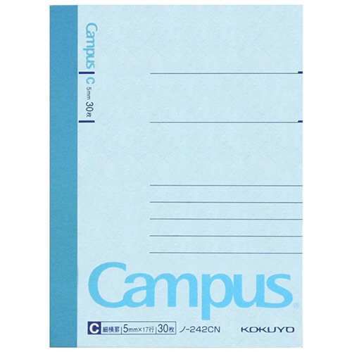 ｷｬﾝﾊﾟｽﾉｰﾄ(細横罫) A7変形 C罫 30枚 1ｾｯﾄ(20冊)画像