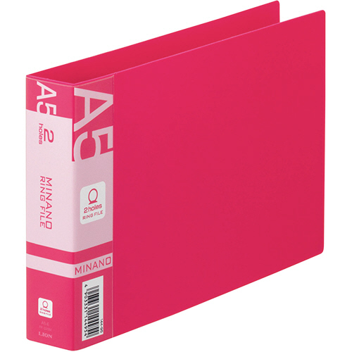 ﾘﾝｸﾞﾌｧｲﾙ MINANO(ﾐﾅﾉ) A5ﾖｺ 2穴 200枚収容 背幅35mm ﾚｯﾄﾞ 1冊画像
