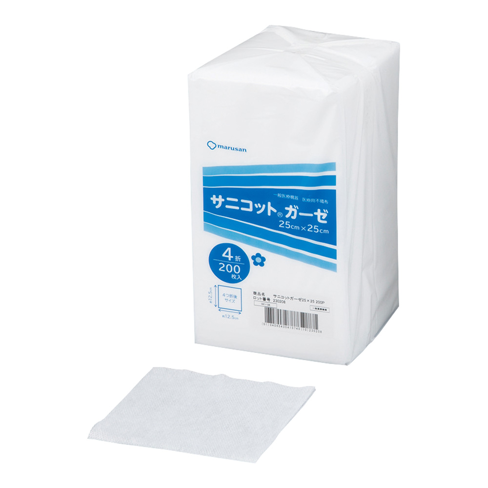 サニコット®ガーゼ 4つ折 25×25cm 200枚入画像