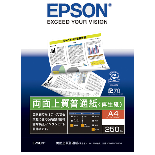 両面上質普通紙<再生紙> A4 1冊(250枚)