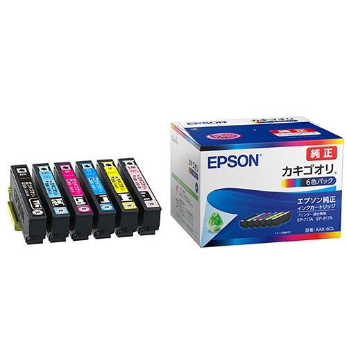 ｲﾝｸｶｰﾄﾘｯｼﾞ ｶｷｺﾞｵﾘ 6色ﾊﾟｯｸ KAK-6CL 1箱(6個:各色1個)画像