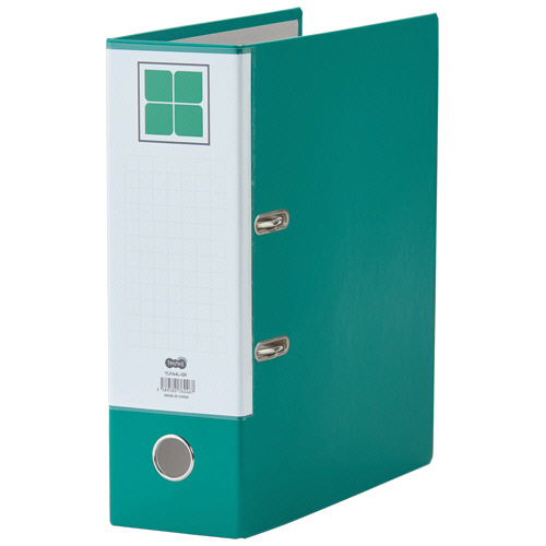 ﾚﾊﾞｰ式ｱｰﾁﾌｧｲﾙ A4ﾀﾃ 2穴 760枚収容 76mmとじ 背幅100mm 緑 1ｾｯﾄ(10冊)画像