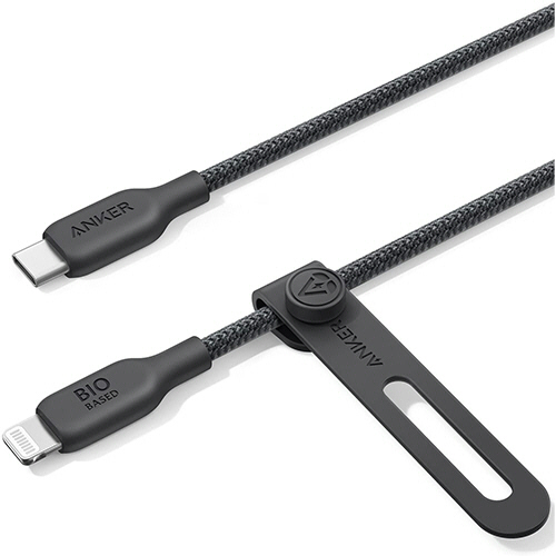 ANKER　541　エコフレンドリーナイロン　USB-C&ライトニングケーブル　1.8m　ブラック　1本画像