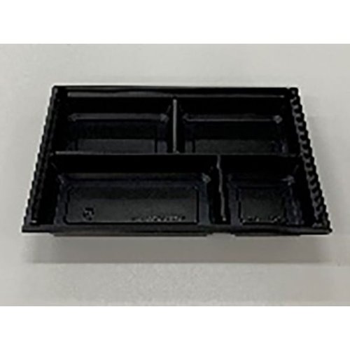 折箱 新ワン折重 90×60 J-4 黒底 アクタ 黒底の折箱が横に並べられた状態