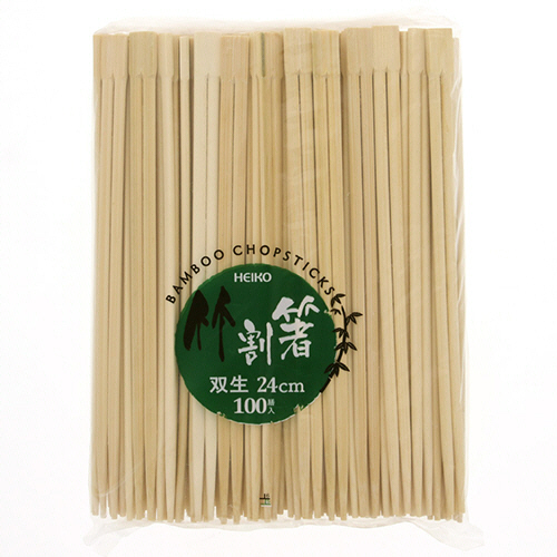 割箸 竹割箸 双生 24cm 裸 1ｾｯﾄ(3000膳:100膳×30ﾊﾟｯｸ)画像