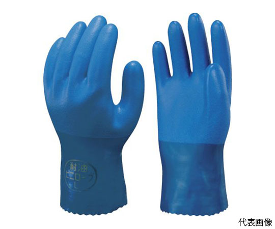 塩化ビニール手袋 まとめ買い 簡易包装耐油ビニロ-ブ1Pk（袋）=10双入 ブルー LLサイズ画像