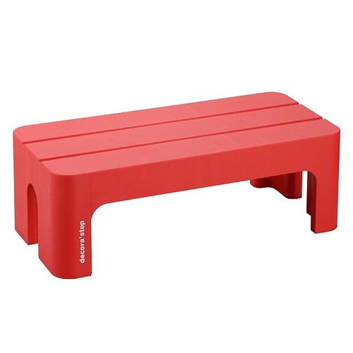 踏み台 いす squ＋ デコラステップ L 幅59cm 高さ20cm レッド画像