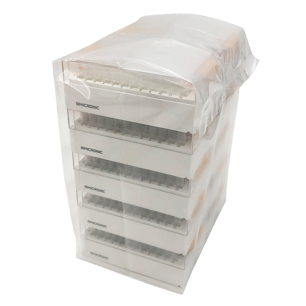 2Dバーコード付クライオチューブ Internal thread 1.40mL ラック入（low cover）1セット（96本×10ラック入）画像