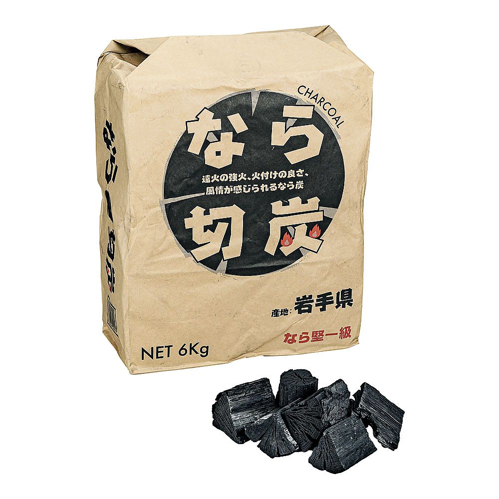なら木炭 6kg(切炭)画像