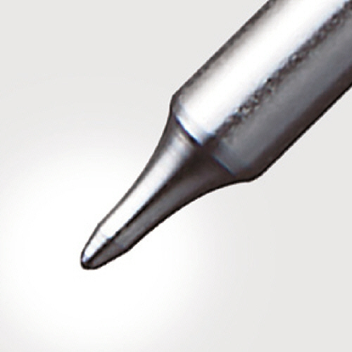油性ボールペン　ジェットストリーム　エッジ　0.28mm　黒　(軸色:シャンパンゴールド)　1本 シャンパンゴールドの軸の黒いボールペンが正面に向かって立てられ、クリアなキャップが外れている様子