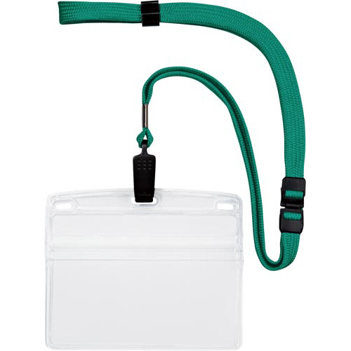 吊り下げ名札クリップ式ヨコ特大サイズ１０個　緑画像