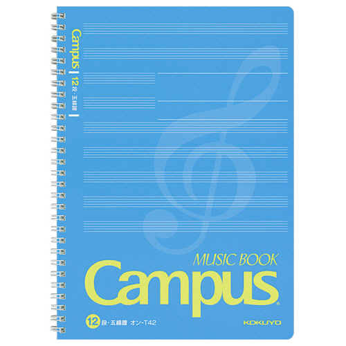 ｷｬﾝﾊﾟｽ 音楽帳(ﾂｲﾝﾘﾝｸﾞとじ) ｾﾐB5 50枚 1ｾｯﾄ(5冊)画像
