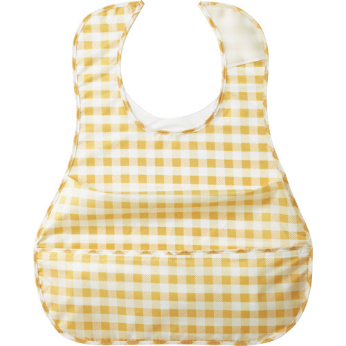 ﾌﾟﾗｽﾊｰﾄ こぼれにくい食事用ｴﾌﾟﾛﾝ ﾎﾟｹｯﾄ付ｻｲﾄﾞﾀｯｸ ﾍﾞｰｼﾞｭ 1枚画像