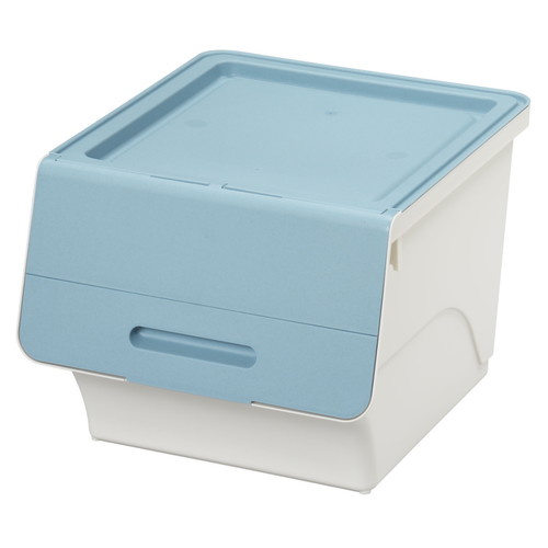 収納ボックス 前開き フロック30 深型 4段階ストッパー ブルー画像