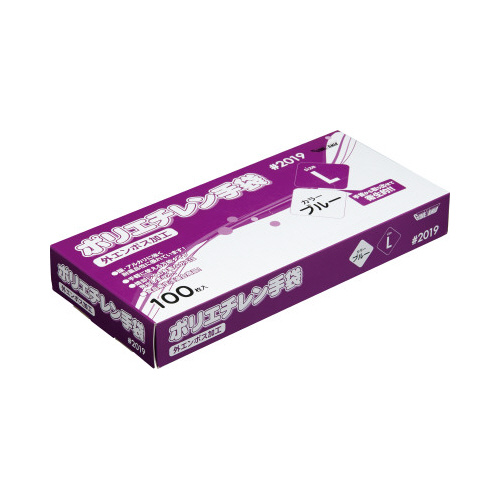 ポリエチレン手袋　外エンボス　ブルー　Ｌ×１０画像