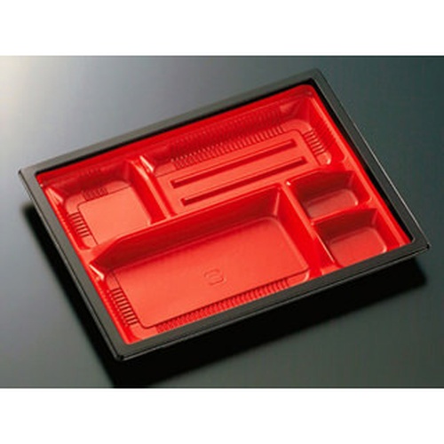 中央化学 弁当容器 CT WF-24A-27赤黒-BK 本体画像