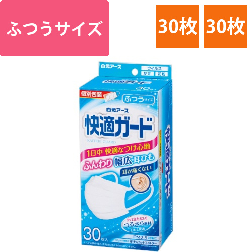 快適ガードマスク　ふつう　個包装　1箱(30枚)画像