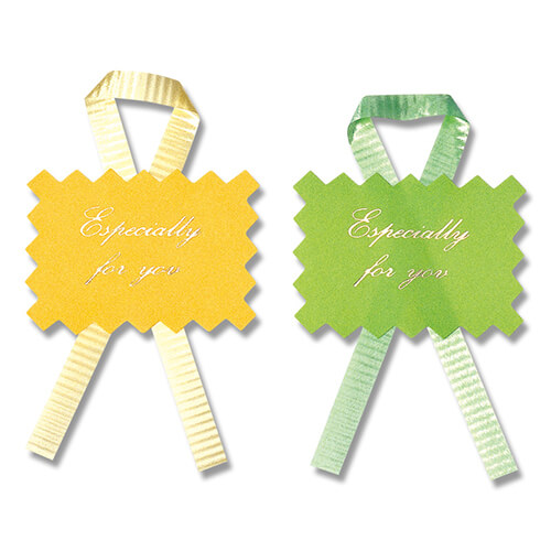 リボン付きシール ツインカラーＹ＆Ｇ １６片画像