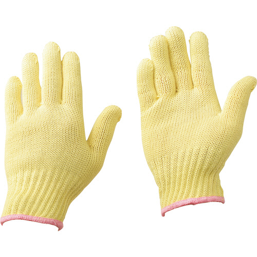 ｹﾌﾞﾗｰ編手袋 7G-S ｲｴﾛｰ/桃 1双画像