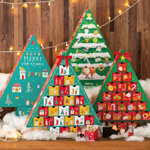 クリスマスドリームアドベントカレンダー-1(1個) ヘッズ 色とりどりのパッケージが整然と並んでいる様子