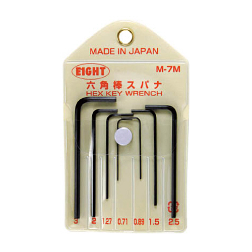 六角棒スパナ　標準寸法　マイクロサイズ　ビニールポーチ入　1セット画像