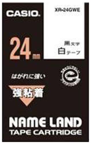 ネームランド　強粘着白色テープ２４ｍｍ　黒文字×３