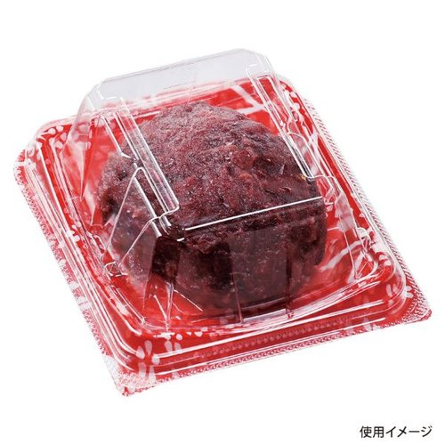 フードパック SAY-10-12 花おどり赤 エフピコ 正面から明るい赤色のパッケージが丁寧に配置されている様子