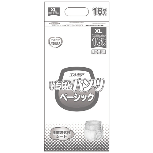 ｴﾙﾓｱ いちばん ﾊﾟﾝﾂ ﾍﾞｰｼｯｸ XL 1ﾊﾟｯｸ(16枚)画像