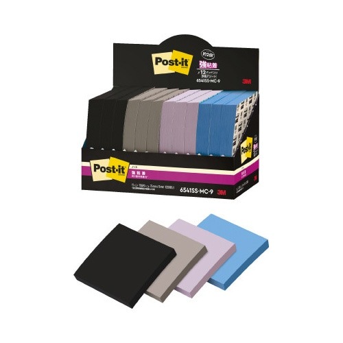 強粘着マルチカラー９　７５×７５　４色　１２冊画像