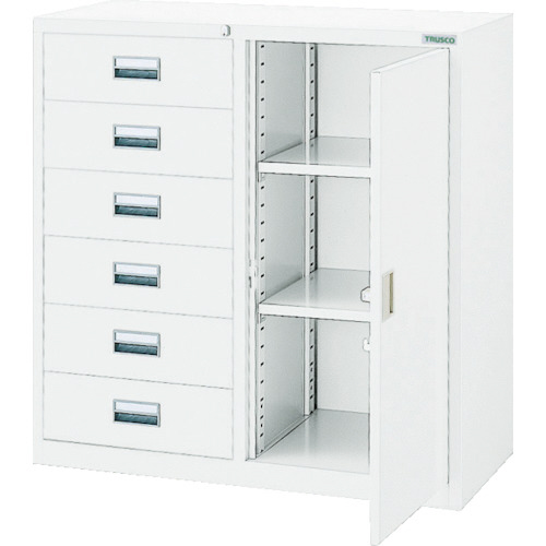 ｽﾀﾝﾀﾞｰﾄﾞ書庫(D400)ｺﾝﾋﾞ6段片開 880×H880 ﾎﾜｲﾄ 1台画像